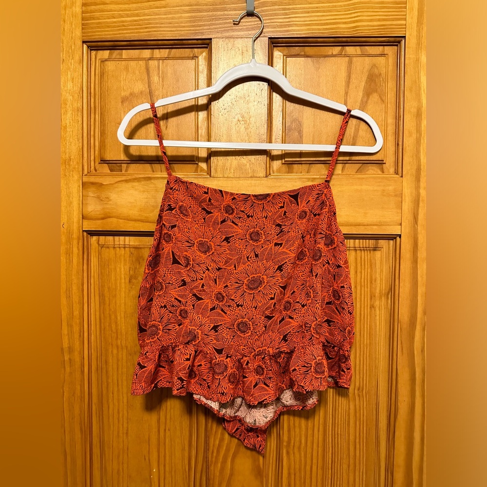Orange Sunflower Patterned Arizona Jean Co. Women’s Size XL Open Back Tank Top